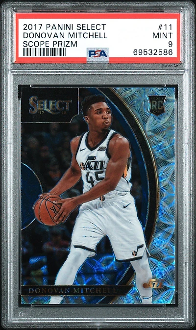 2017 Panini Select 11 Donovan Mitchell Scope Prizm PSA 9