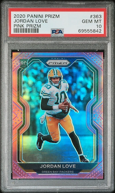 2020 Panini Prizm 363 Jordan Love Pink Prizm PSA 10