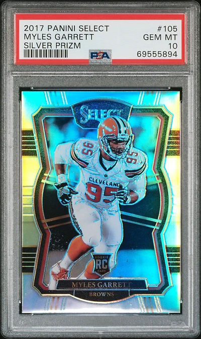 2017 Panini Select 105 Myles Garrett Silver Prizm PSA 10