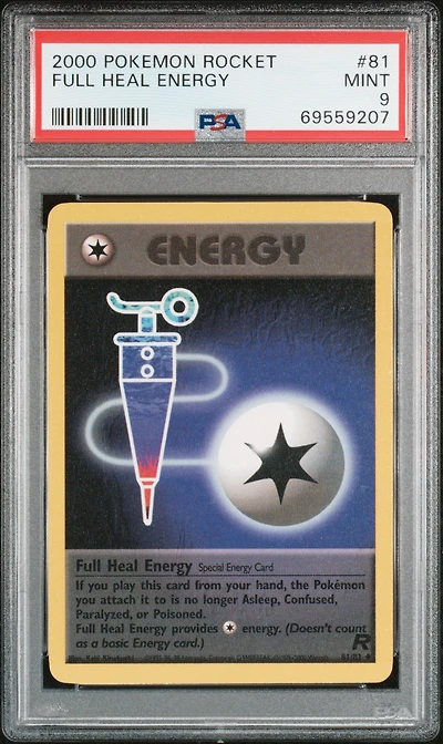 2000 Pokemon Rocket 81 Full Heal Energy PSA
