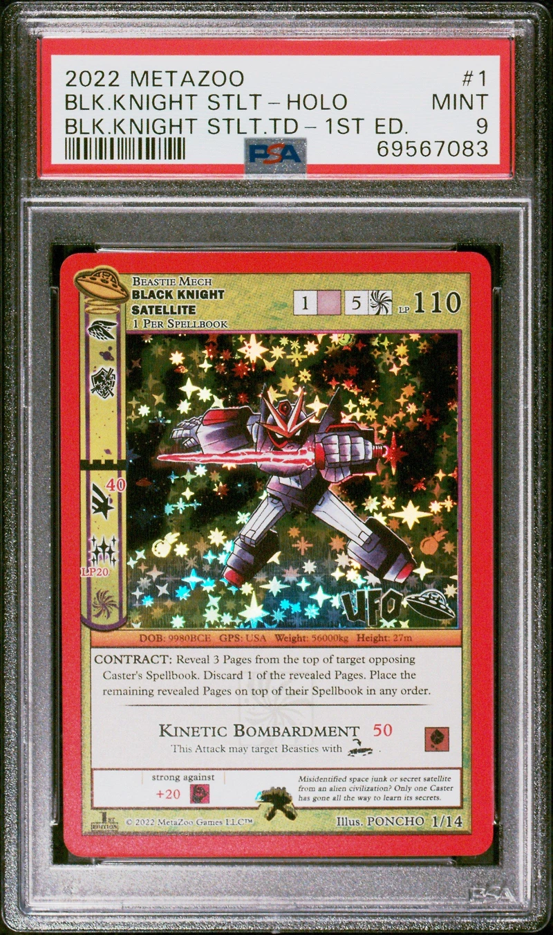 2022 Metazoo Black Knight Satellite Theme Deck 1 Blk.knight Stlt PSA 9
