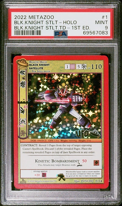 2022 Metazoo Black Knight Satellite Theme Deck 1 Blk.knight Stlt PSA 9