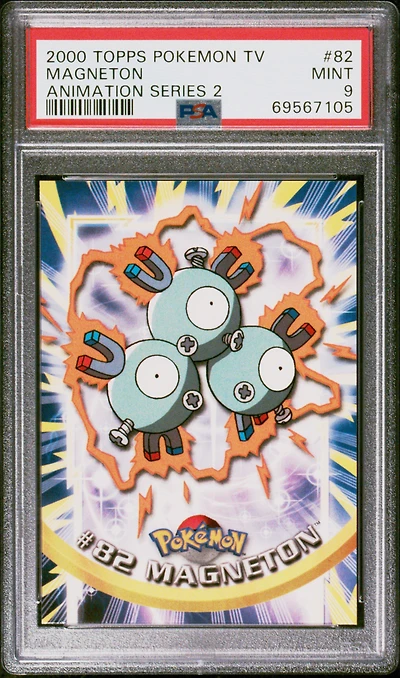 2000 Topps Pokemon Tv Animation Series 2 82 Magneton PSA 9