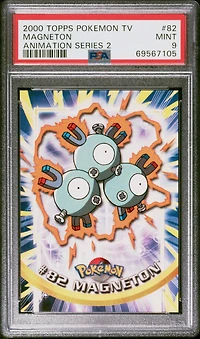 2000 Topps Pokemon Tv Animation Series 2 82 Magneton PSA 9