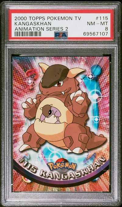 2000 Topps Pokemon Tv Animation Series 2 115 Kangaskhan PSA 8