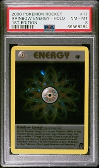 2000 Pokemon Rocket 17 Rainbow Energy PSA 8