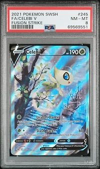 2021 Pokemon Sword & Shield Fusion Strike 245 Full Art/celebi V PSA