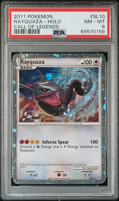 2011 Pokemon Call Of Legends Sl10 Rayquaza-holo PSA 8