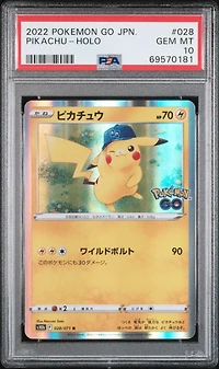 2022 Pokemon Go Japanese 028 Pikachu-holo PSA 10
