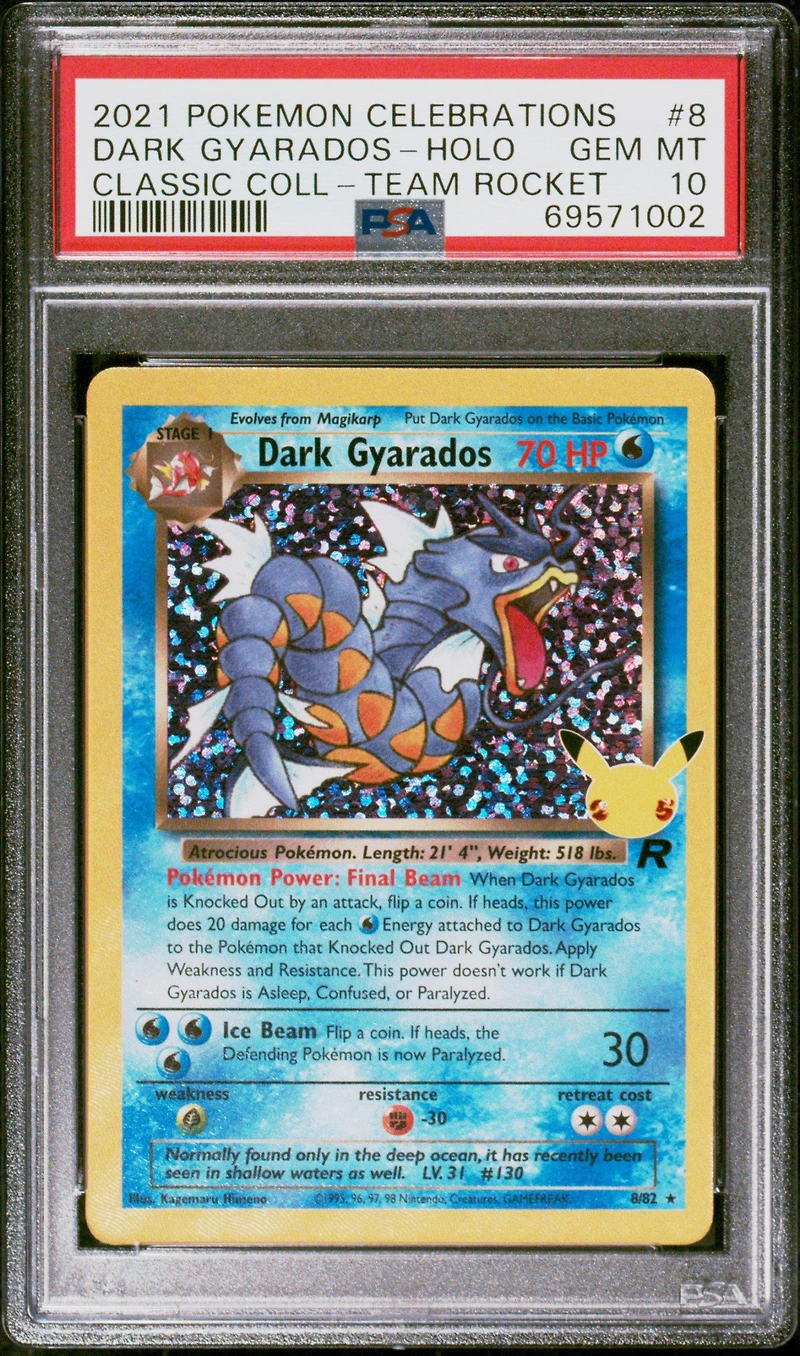 2021 Pokemon Celebrations Classic Collection 8 Dark Gyarados-holo PSA