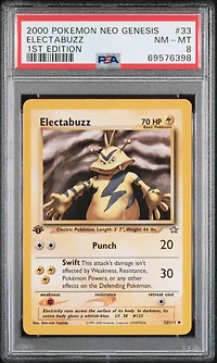 2000 Pokemon Neo Genesis 1st Edition 33 Electabuzz PSA 8