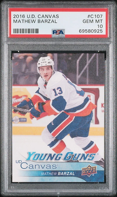 2016 Upper Deck Canvas C107 Mathew Barzal PSA 10