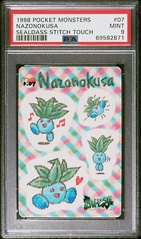 1998 Pocket Monsters Sealdass Stitch Touch 07 Oddish PSA 9