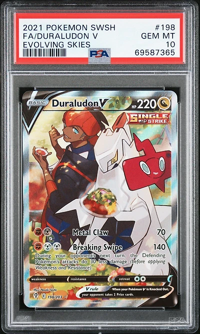 2021 Pokemon Sword & Shield Evolving Skies Full Art/duraludon V PSA