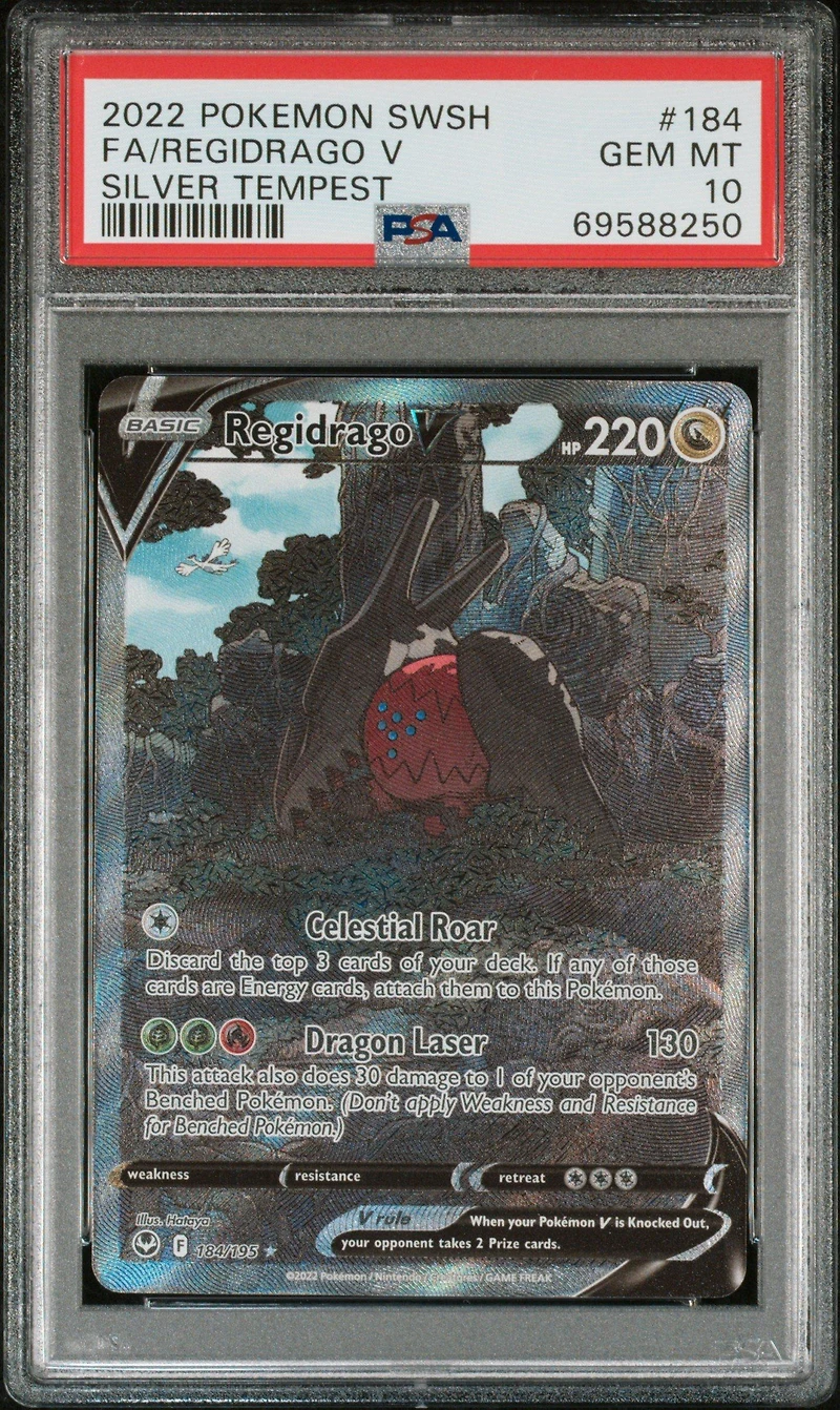 2022 Pokemon Sword & Shield Silver Tempest Full Art/regidrago V PSA