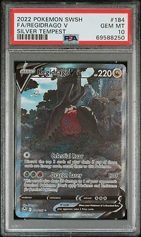 2022 Pokemon Sword & Shield Silver Tempest Full Art/regidrago V PSA