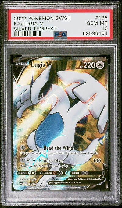 2022 Pokemon Sword & Shield Silver Tempest Full Art/lugia V PSA