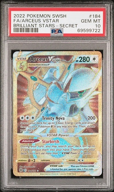 2022 Pokemon Sword & Shield Brilliant Stars Full Art/arceus Vstar Secret PSA
