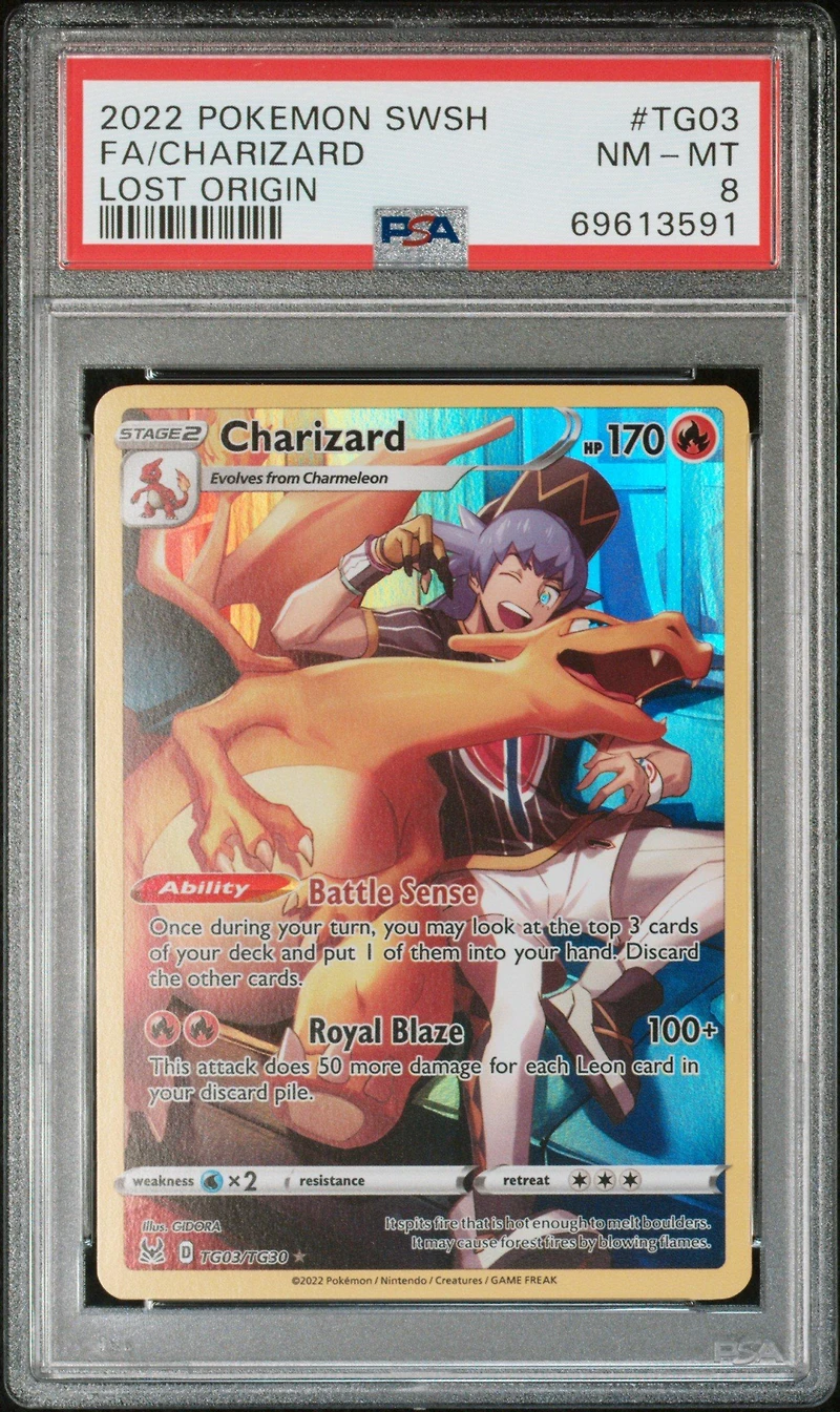 2022 Pokemon Sword & Shield Lost Origin Tg03 Full Art/charizard PSA