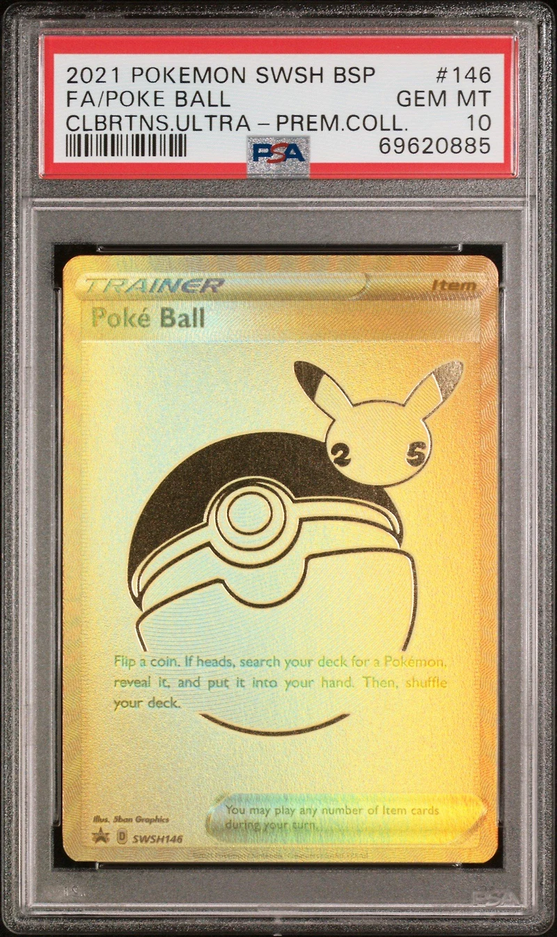2021 Pokemon Swsh Black Star Promo 146 Full Art/poke Ball Celebrations Ultra-premium Collection PSA