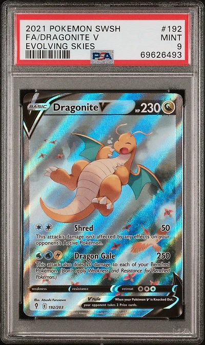 2021 Pokemon Sword & Shield Evolving Skies Full Art/dragonite V PSA