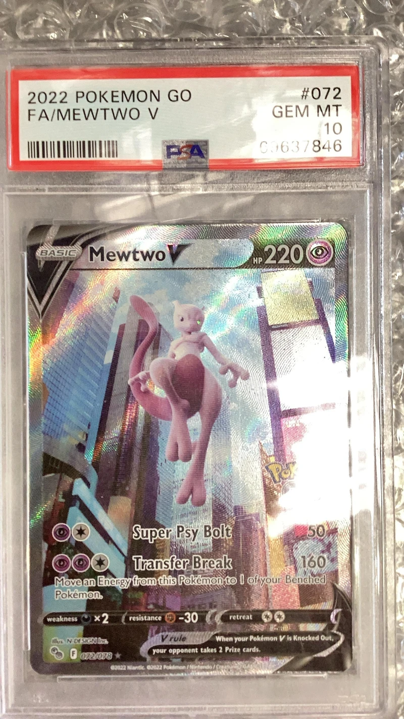 2022 Pokemon Go 072 Full Art/mewtwo V PSA