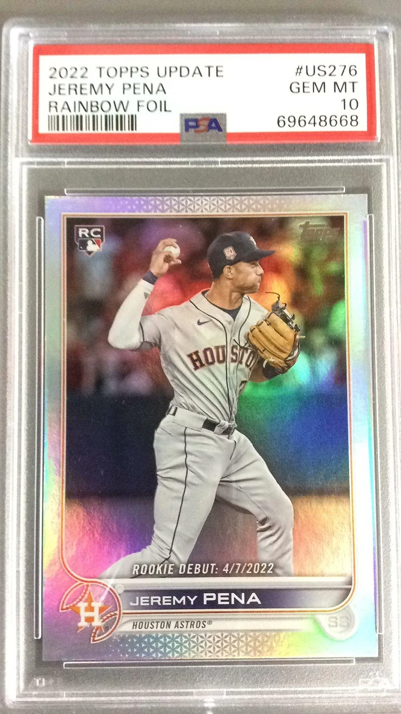 2022 Topps Update Us276 Jeremy Pena Rainbow Foil PSA 10