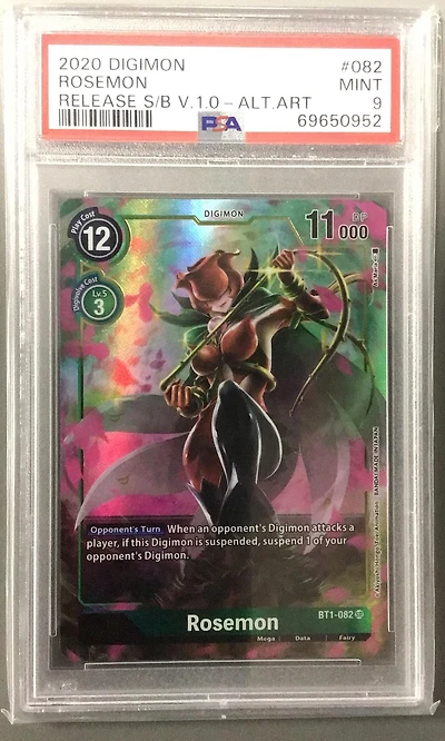 2020 Digimon Release Special Booster Ver.1.0 082 Rosemon Alternate Art PSA 9