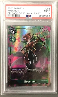 2020 Digimon Release Special Booster Ver.1.0 082 Rosemon Alternate Art PSA 9