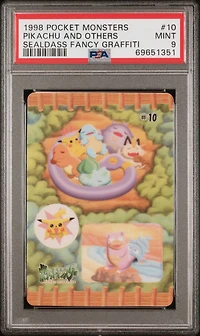 1998 Pocket Monsters Sealdass Fancy Graffiti 10 Pikachu And Others PSA