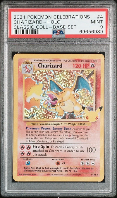 2021 Pokemon Celebrations Classic Collection 4 Charizard-holo PSA