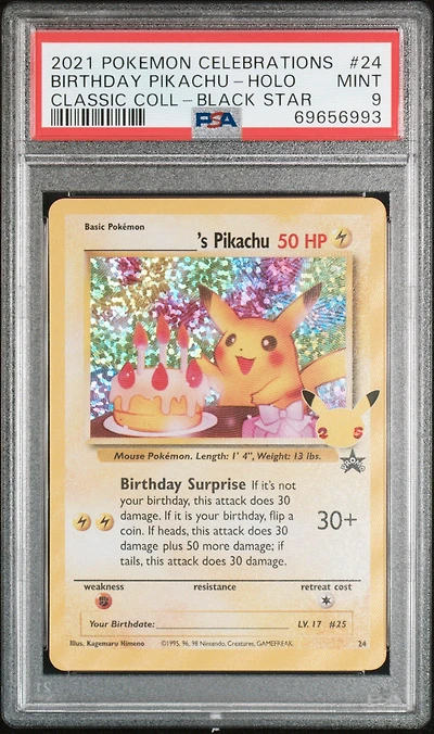 2021 Pokemon Celebrations Classic Collection 24 Birthday Pikachu-holo PSA