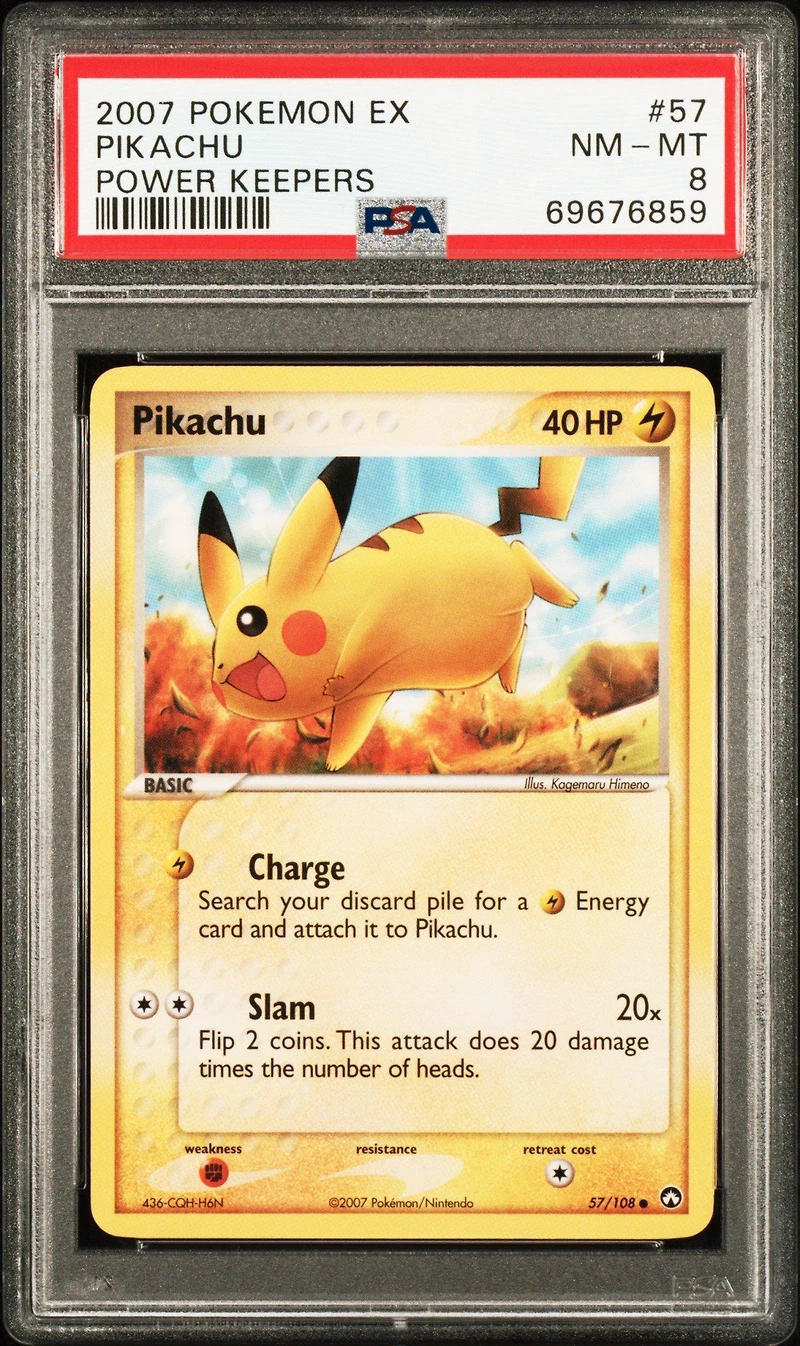 2007 Pokemon Ex Power Keepers 57 Pikachu PSA 8
