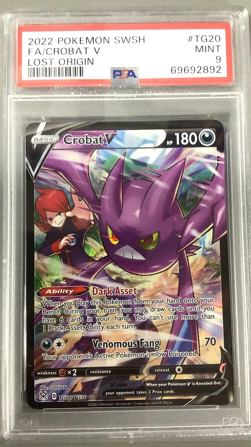 2022 Pokemon Sword & Shield Lost Origin Tg20 Full Art/crobat V PSA