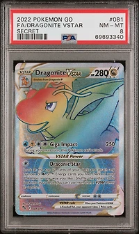 2022 Pokemon Go 081 Full Art/dragonite Vstar Secret PSA