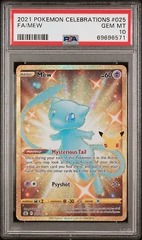 2021 Pokemon Celebrations 025 Full Art/mew PSA