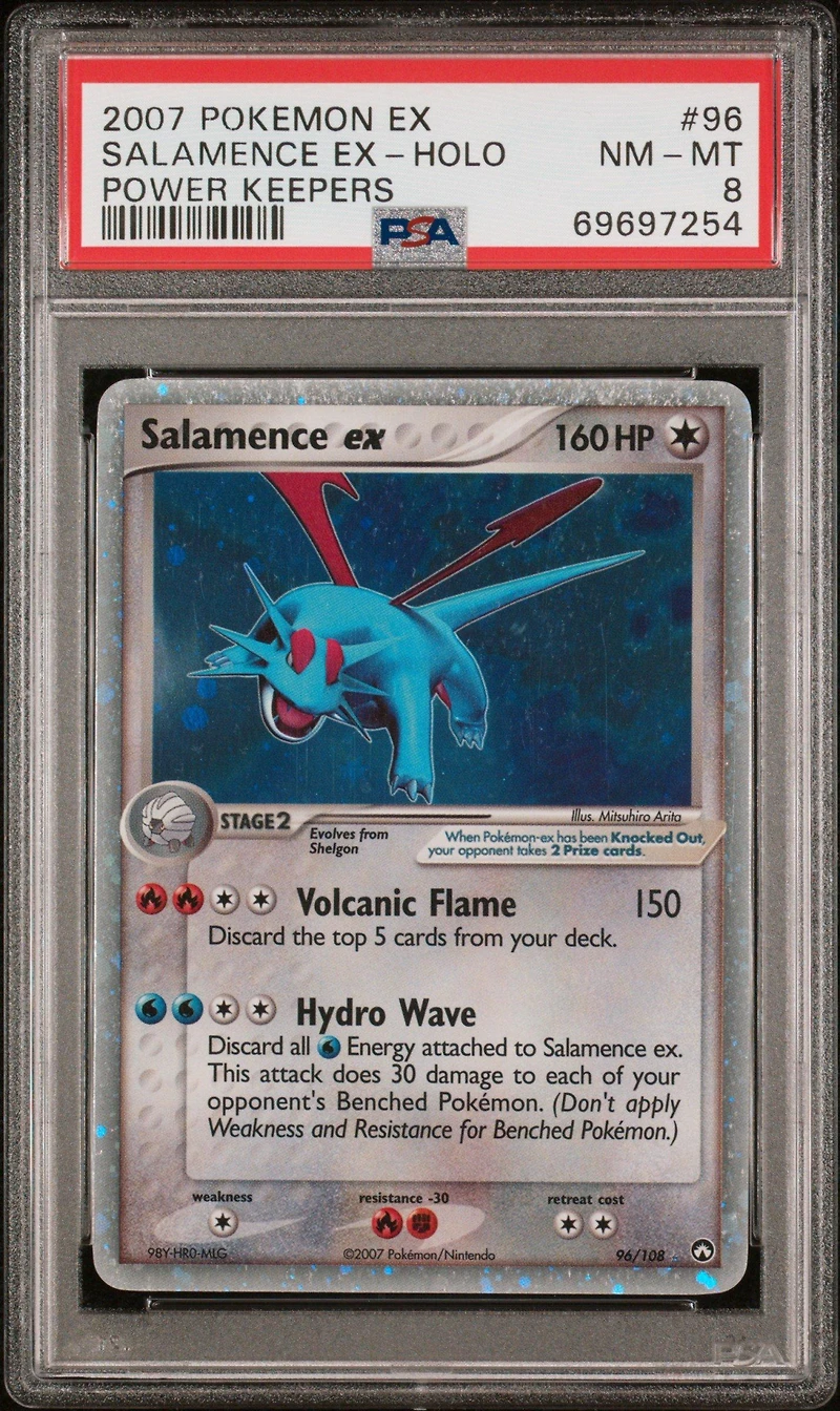 2007 Pokemon Ex Power Keepers 96 Salamence Ex PSA 8