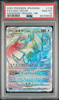 2022 Pokemon Japanese Sword & Shield Paradigm Trigger 118 Full Art/lugia Vstar Hyper Rare PSA 10