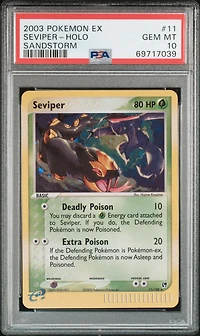 2003 Pokemon Ex Sandstorm 11 Seviper-holo PSA 10
