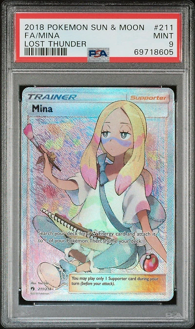 2018 Pokemon Sun & Moon Lost Thunder 211 Full Art/mina PSA