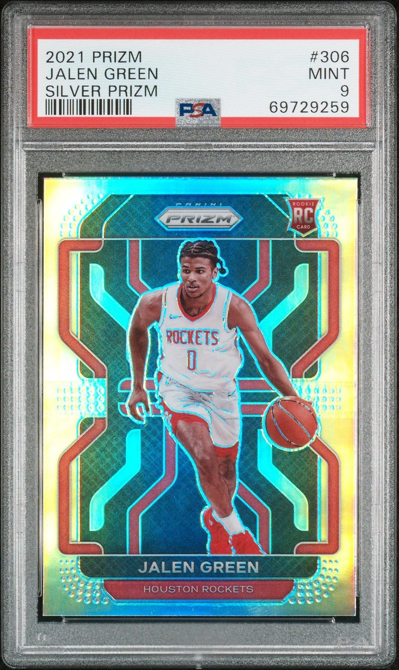 2021 Panini Prizm 306 Jalen Green Silver Prizm PSA 9