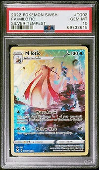 2022 Pokemon Sword & Shield Silver Tempest Tg02 Full Art/milotic PSA