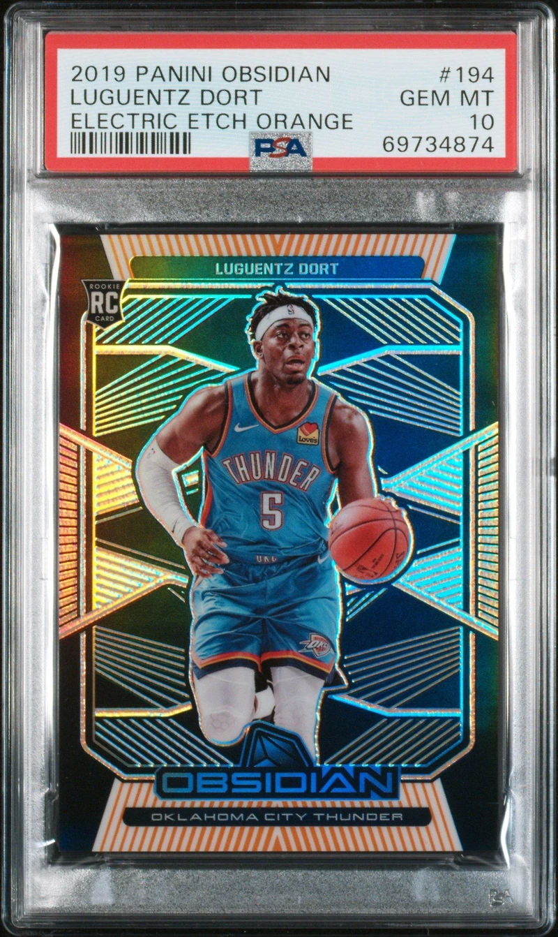 2019 Panini Obsidian 194 Luguentz Dort Electric Etch Orange PSA 10