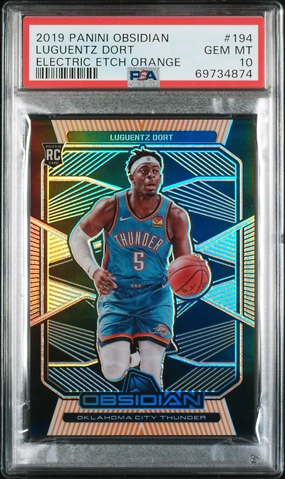 2019 Panini Obsidian 194 Luguentz Dort Electric Etch Orange PSA 10