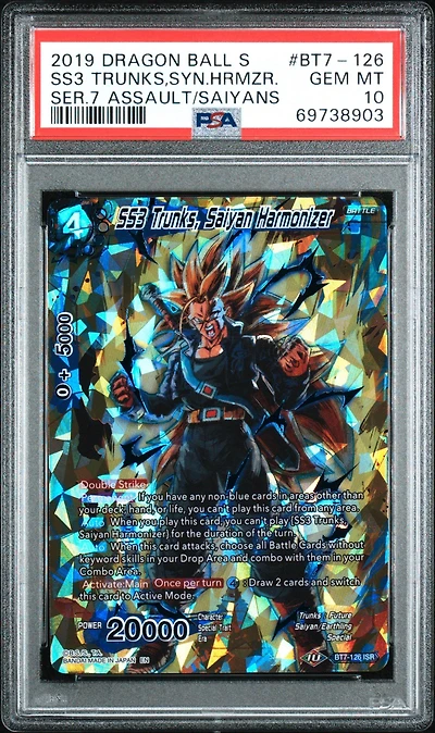 2019 Dragon Ball Super Card Game Series 7 Assault Of The Saiyans Bt7-126 Ss3 Trunks, Saiyan Harmonizer PSA 10