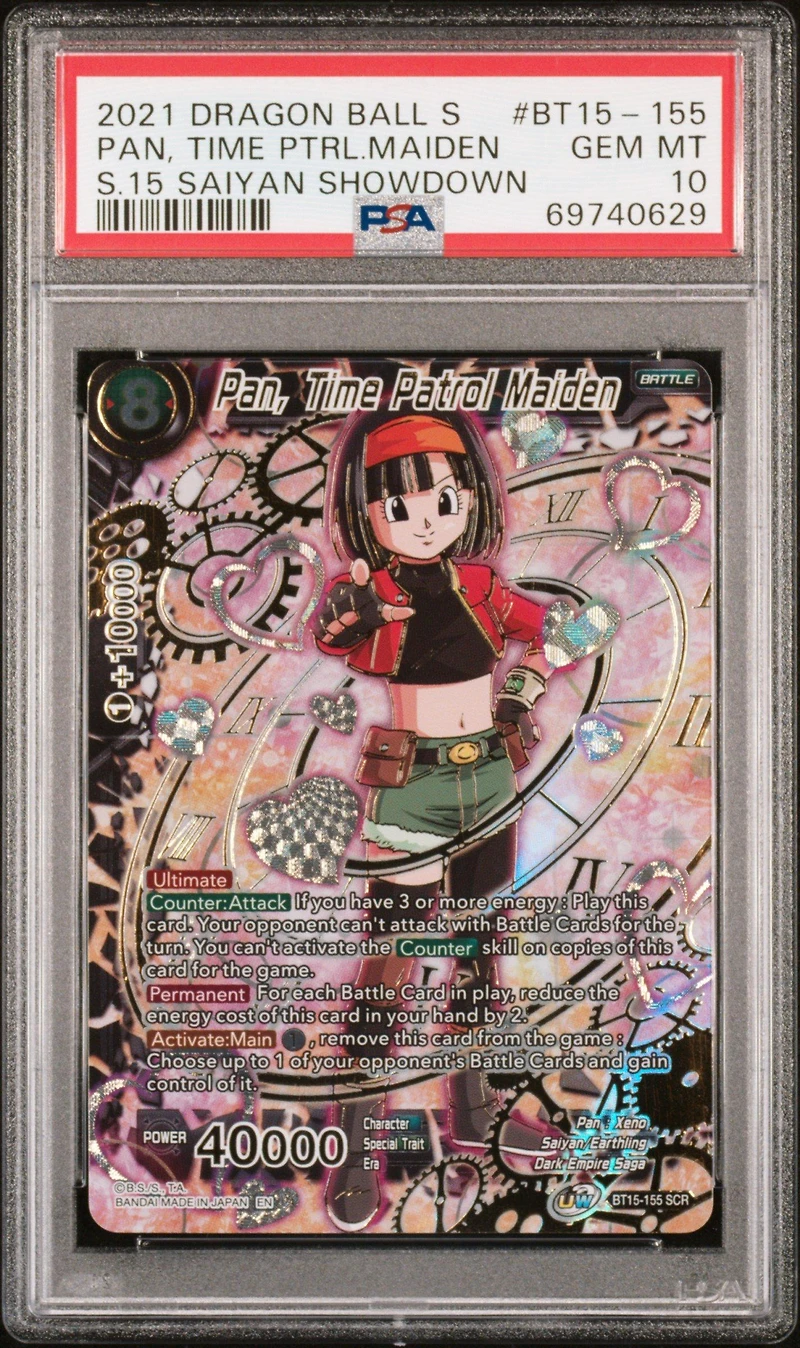 2021 Dragon Ball Super Card Game Series 15 Saiyan Showdown Bt15-155 Pan, Tm Patrol Maiden PSA 10
