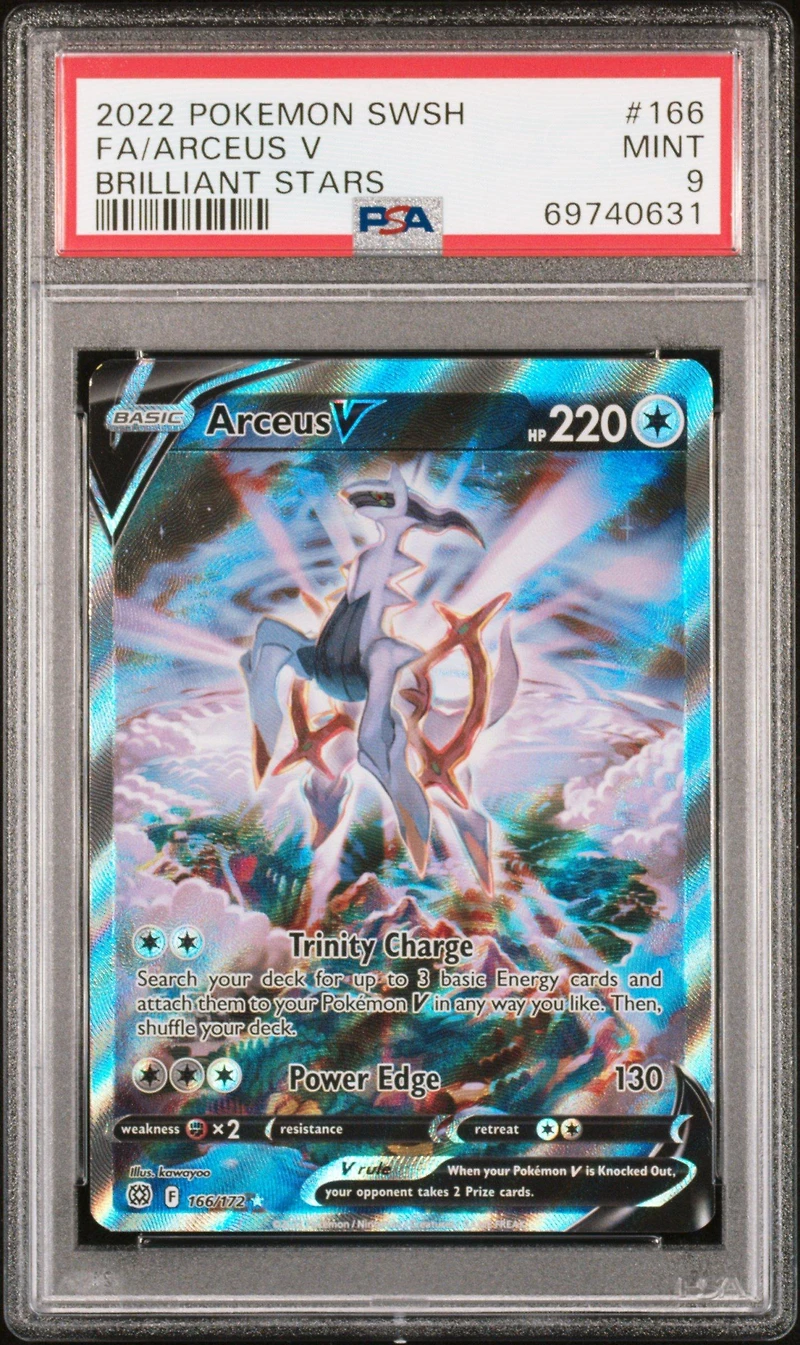 2022 Pokemon Sword & Shield Brilliant Stars Full Art/arceus V PSA