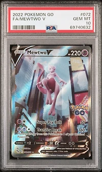 2022 Pokemon Go 072 Fa/mewtwo V PSA