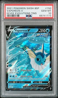 2021 Pokemon Swsh Black Star Promo 150 Vaporeon V PSA