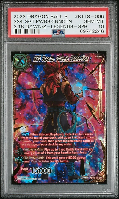 2022 Dragon Ball Super Card Game Series 18 Dawn Of The Z-legends Bt18-006 Ss4 Gogeta